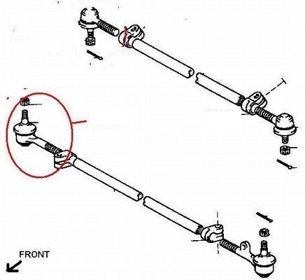 TESTINA STERZO DESTRA BARRA ANTERIORE TOYOTA LAND CRUISER LJ70 - Autoricambi4x4