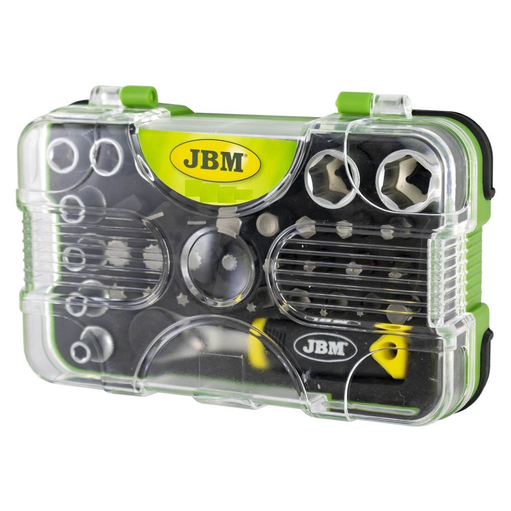 VALIGETTA PORTAUTENSILI CON 38 PEZZI E BUSSOLE + CRICCHETTO MINI DA 1/4 - Autoricambi4x4