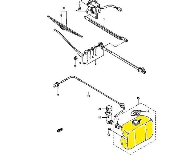 VASCHETTA LAVAVETRI/ VASCHETTA ACQUA TERGICRISTALLI SUZUKI SJ410/ SJ413/ SAMURAI/ SANTANA - Autoricambi4x4