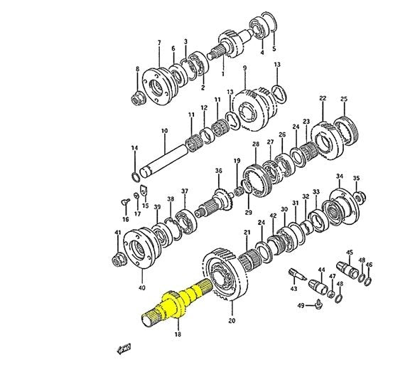 ALBERINO USCITA POSTERIORE SUZUKI SJ413/ SAMURAI/ SANTANA - Autoricambi4x4
