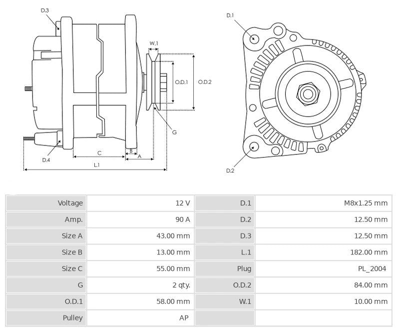 ALTERNATORE MITSUBISHI PAJERO 2.8 - Autoricambi4x4