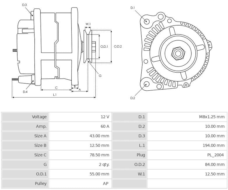 ALTERNATORE NISSAN KING CAB D21 - D22/ NAVARA D22 - Autoricambi4x4