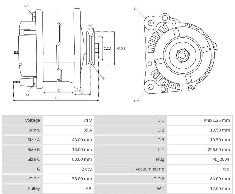ALTERNATORE NISSAN PATROL TR 3.3 - Autoricambi4x4