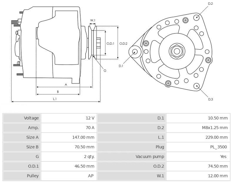 ALTERNATORE TOYOTA LAND CRUISER LJ70 (con depressore anteriore) - Autoricambi4x4