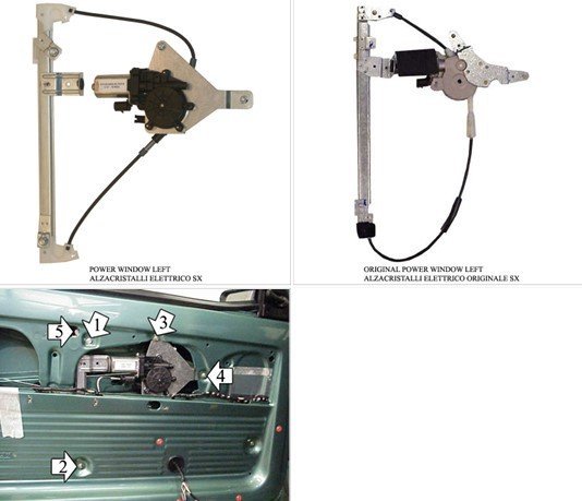 ALZACRISTALLI ELETTRICO SINISTRO FIAT PANDA 141 - Autoricambi4x4