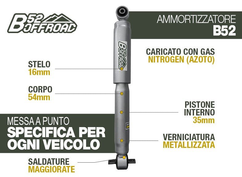 AMMORTIZZATORE B52 OFFROAD PER LAND ROVER DISCOVERY 2 (TD5) ANTERIORE - Autoricambi4x4