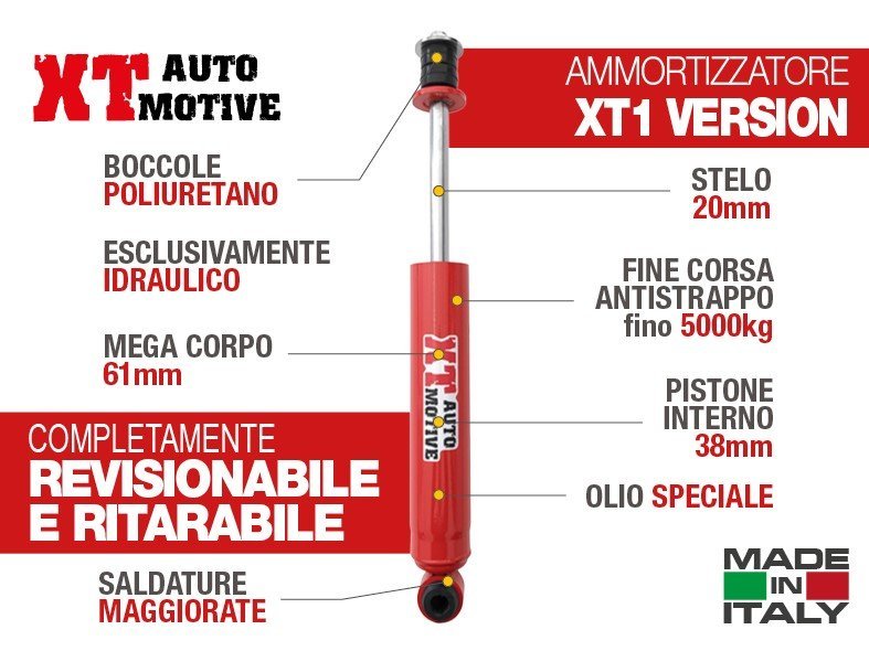 AMMORTIZZATORE XT AUTOMOTIVE PER MITSUBISHI PAJERO V20 POSTERIORE - Autoricambi4x4