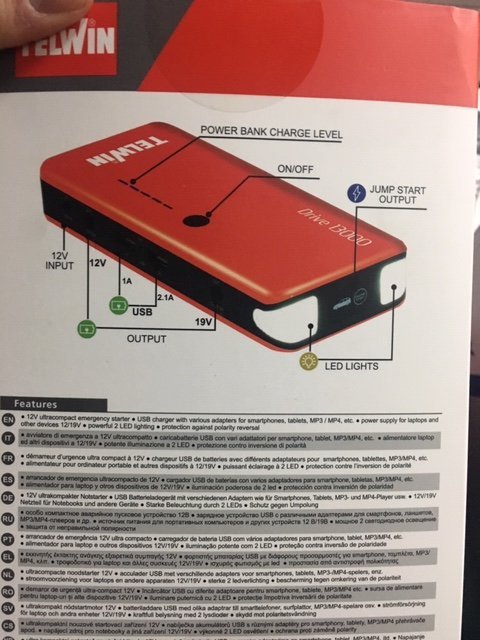 AVVIATORE MULTIFUNZIONE AL LITIO TELWIN DRIVE 13000 12V - Autoricambi4x4