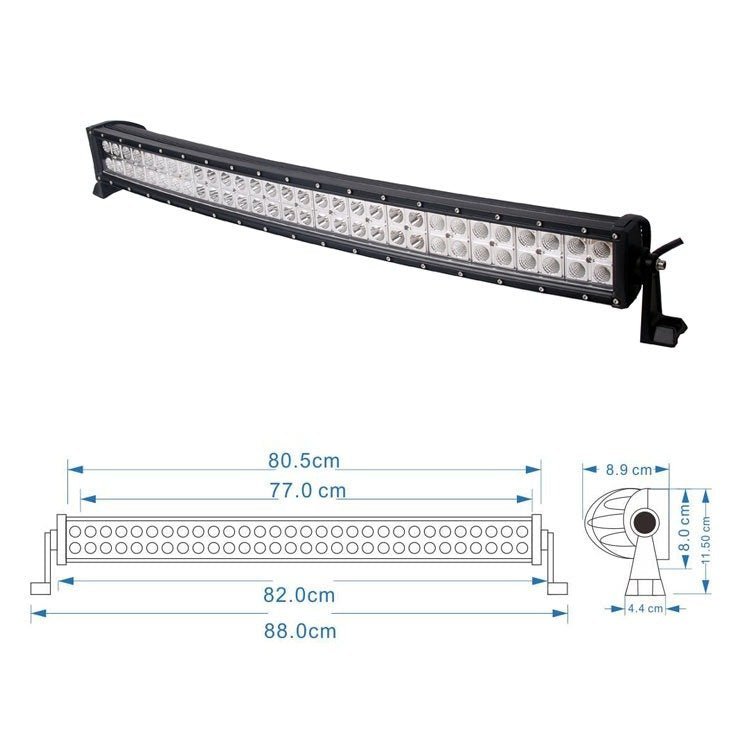 BARRA FULL LED 180W PER FUORISTRADA NISSAN - MITSUBISHI - JEEP - SUZUKI - LAND ROVER - TOYOTA (BARRA CURVA) - Autoricambi4x4