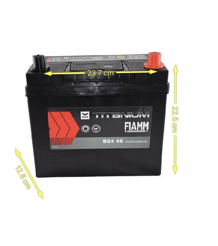 BATTERIA AUTO FIAMM 45Ah 360A 12V – BLACK TITANIUM B24 45 (DX) - Autoricambi4x4