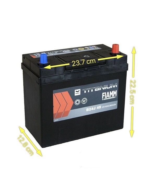 BATTERIA AUTO FIAMM 45Ah 360A 12V – BLACK TITANIUM B24J 45 (DX) - Autoricambi4x4