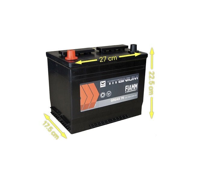 BATTERIA AUTO FIAMM 70Ah 540A 12V – BLACK TITANIUM GR24X 70 (SX) - Autoricambi4x4