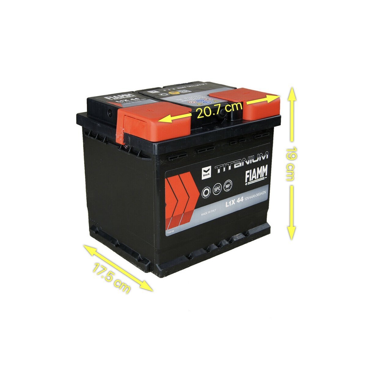 BATTERIA AUTO FIAMM L1X44 44Ah 360A 12V BLACK TITANIUM(SX) - Autoricambi4x4