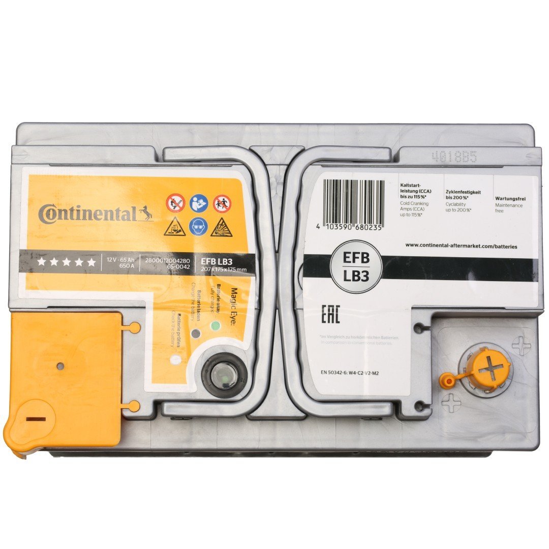 BATTERIA AUTO START - STOP CONTINENTAL EFB LB3 65/ 650 EN - Autoricambi4x4