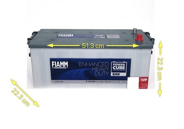 BATTERIA TRATTORE CAMION FIAMM 160Ah 1050A 12V – EHD POWERCUBE B160 (SX) - Autoricambi4x4