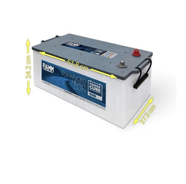 BATTERIA TRATTORE CAMION FIAMM 200Ah 1150A 12V – EHD POWERCUBE C200 (DX) - Autoricambi4x4