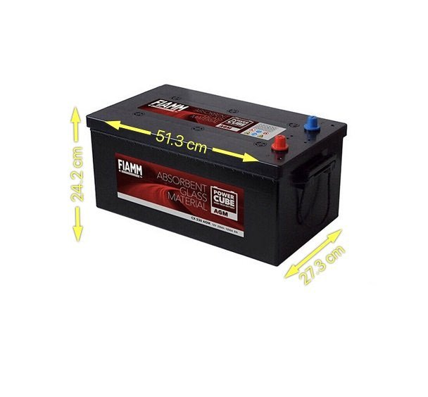 BATTERIA TRATTORE CAMION FIAMM 230Ah 1200A 12V – AGM POWERCUBE CX 230 (SX) - Autoricambi4x4