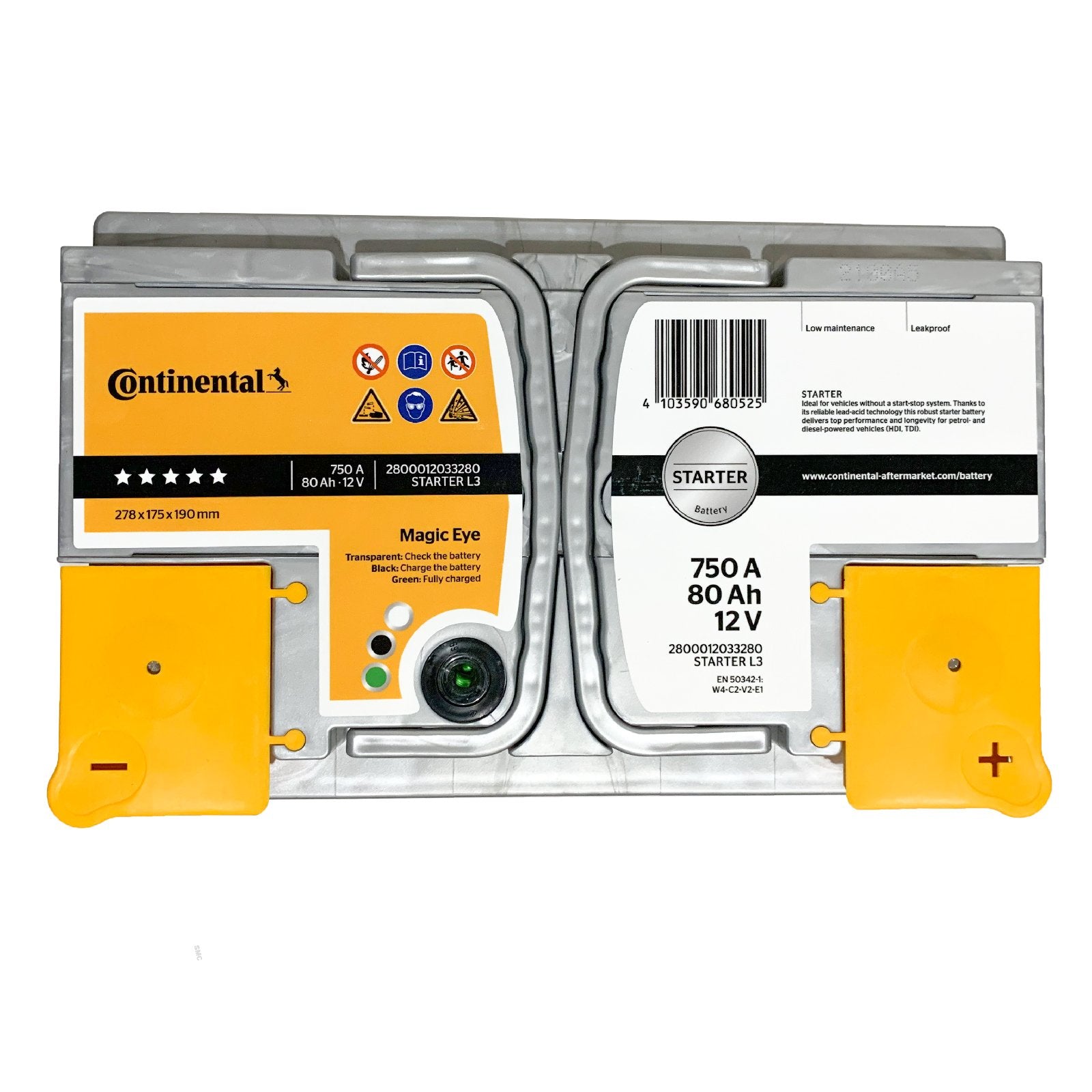 BATTERIE AUTO CONTINENTAL L3 80/ 750 EN - Autoricambi4x4