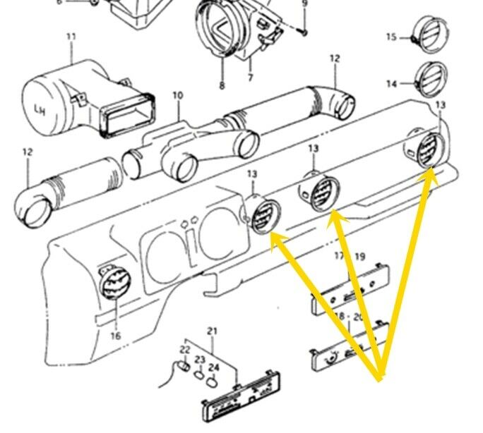 BOCCHETTA ARIA CRUSCOTTO/ GRIGLIA VENTILAZIONE SUZUKI SJ413/ SAMURAI/ SANTANA - Autoricambi4x4
