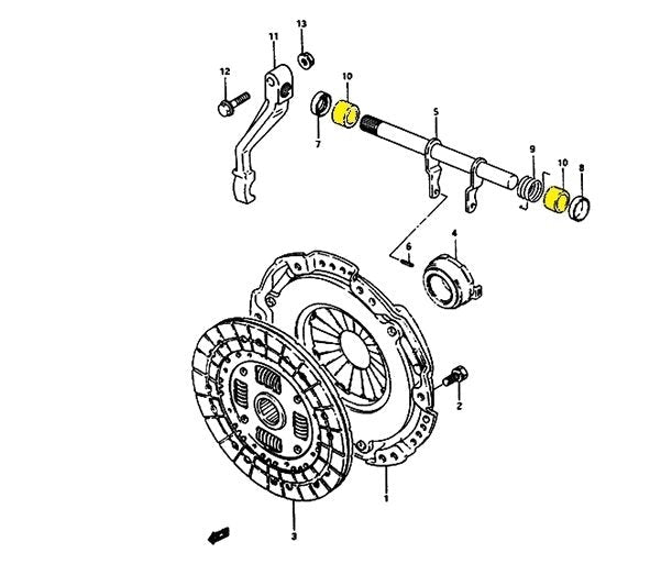BOCCOLA ALBERINO FRIZIONE SUZUKI SJ410/ SJ413/ SAMURAI/ SANTANA - Autoricambi4x4