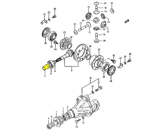 BOCCOLA DI REGOLAZIONE/ DISTANZIALE PIGNONE DIFFERENZIALE SUZUKI SJ413/ JIMNY - Autoricambi4x4