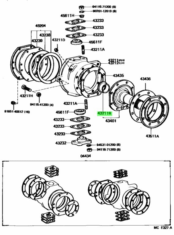 BOCCOLA PER FUSO A SNODO TOYOTA LAND CRUISER KZJ70/ HILUX/ 4 RUNNER (ORIGINALE) - Autoricambi4x4