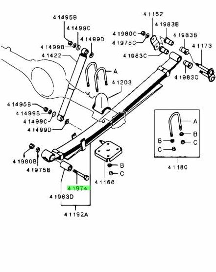 BULLONE BALESTRA POSTERIORE MITSUBISHI L200 ORIGINALE - Autoricambi4x4
