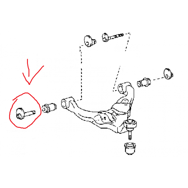 BUSSOLA CON ECCENTRICO PER REGOLAZIONE PUNTA SOSPENSIONE ANTERIORE TOYOTA LAND CRUISER KDJ120/ GRJ120 (ORIGINALE) - Autoricambi4x4