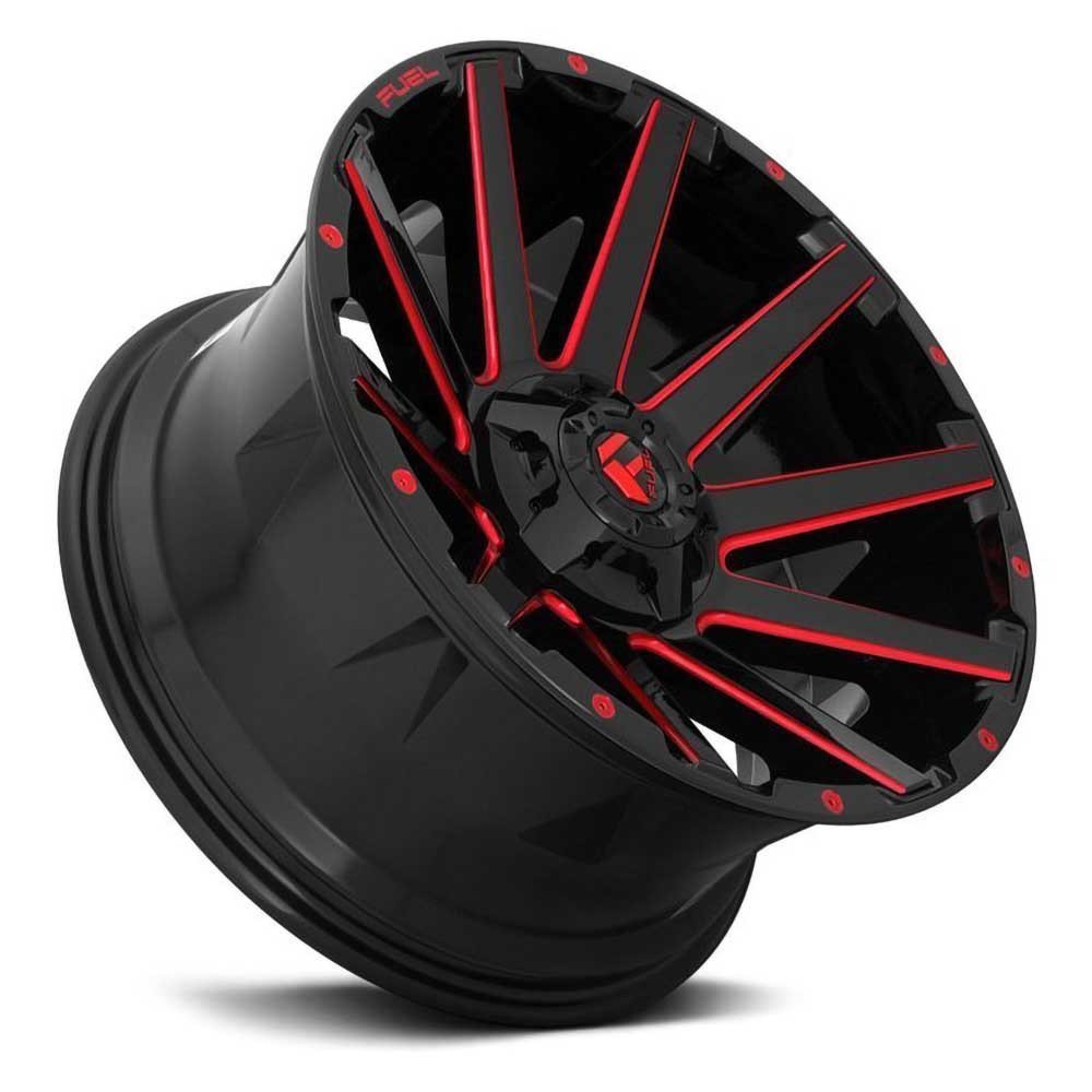 Cerchio in lega D643 Contra Gloss Black/Red Tinted Clear Accents Fuel - Autoricambi4x4