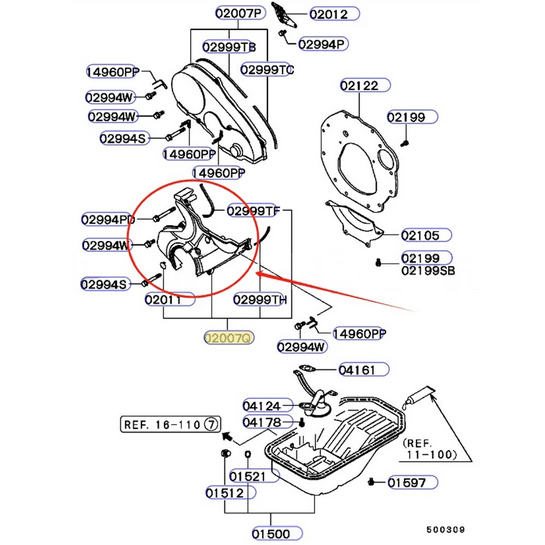 COPERCHIO CINGHIA DISTRIBUZIONE MITSUBISHI PAJERO II/ L200 K74 - Autoricambi4x4