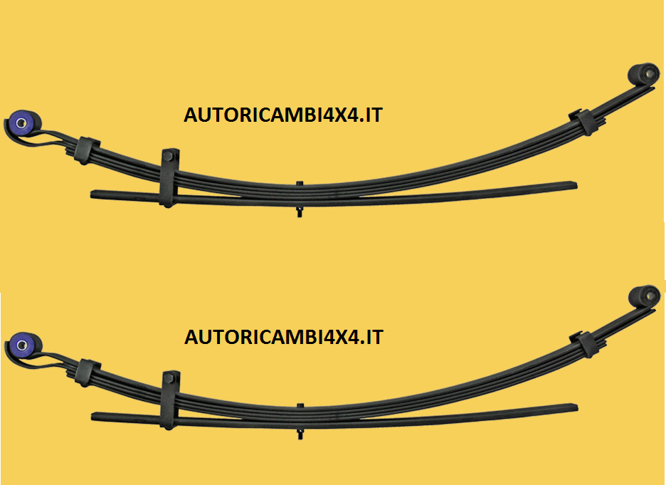 COPPIA BALESTRE MITSUBISHI L200 KB4T DAL 2006 A 5 FOGLI DI CUI UNO RINFORZATO - Autoricambi4x4