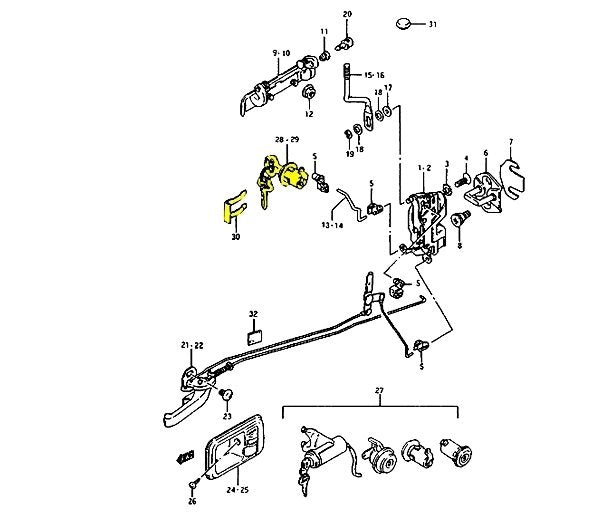 COPPIA BLOCCHETTI SERRATURA PORTA ANTERIORE CON CHIAVE SUZUKI SJ410/ SJ413/ SAMURAI/ SANTANA - Autoricambi4x4