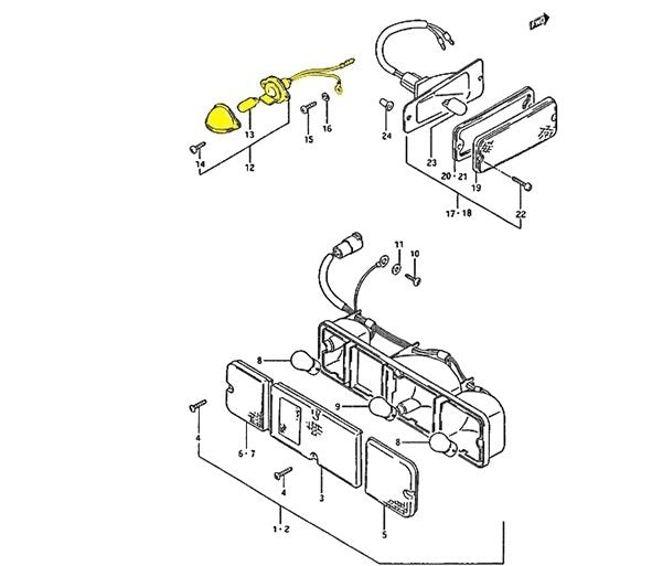 COPPIA FANALINI TARGA/ LUCE TARGA SUZUKI SJ410/ SJ413/ SAMURAI/ SANTANA - Autoricambi4x4
