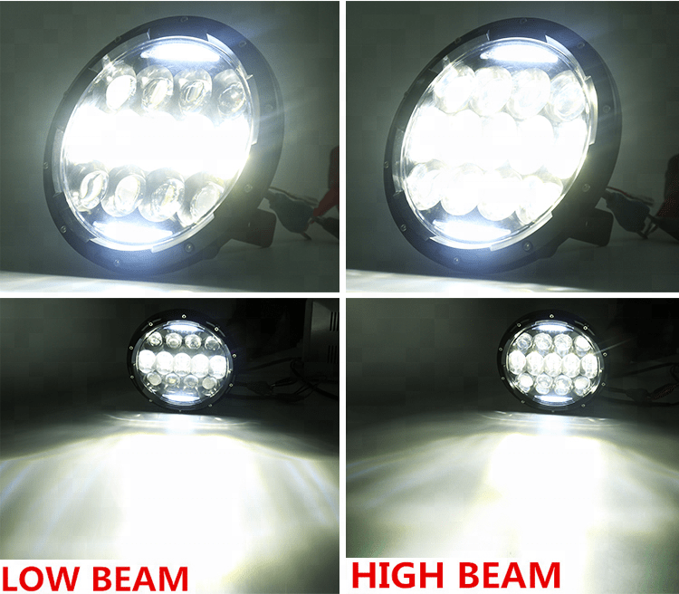 COPPIA FARI FULL LED 75W ROTONDO PER FUORISTRADA NISSAN - MITSUBISHI - JEEP - SUZUKI - LAND ROVER - TOYOTA - Autoricambi4x4