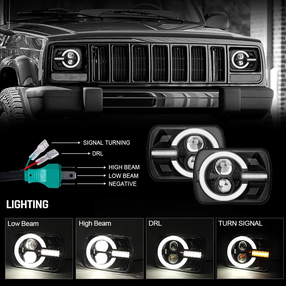 COPPIA FARI FULL LED DA 55W (RETTANGOLARE) - Autoricambi4x4