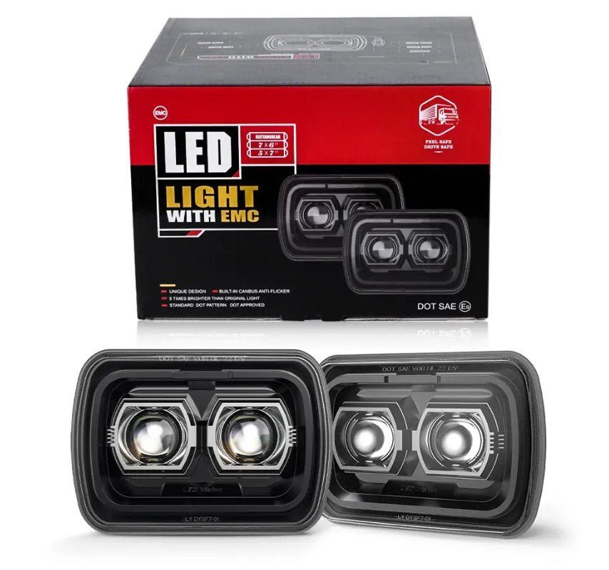 COPPIA FARI FULL LED (RETTANGOLARE) - Autoricambi4x4