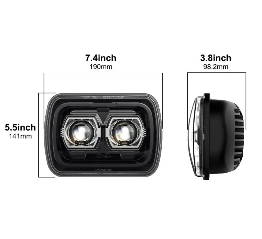 COPPIA FARI FULL LED (RETTANGOLARE) - Autoricambi4x4