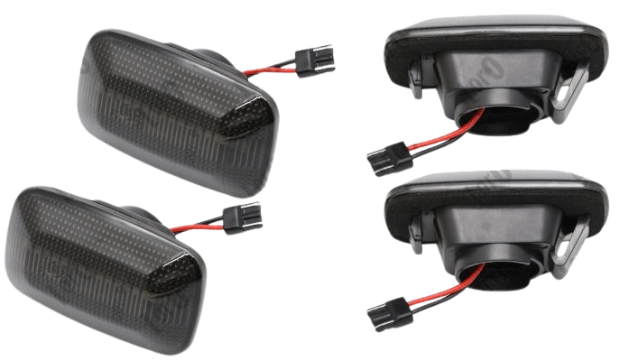 COPPIA FRECCE LATERALI A LED TOYOTA LAND CRUISER LJ70 - KZJ70 - KZJ90 - HDJ80/ HILUX/ 4 RUNNER (NERE) - Autoricambi4x4