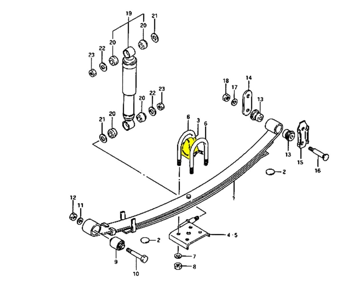 COPPIA TAMPONI FINE CORSA POSTERIORE SUZUKI SJ410/ SJ413/ SAMURAI/ SANTANA - Autoricambi4x4