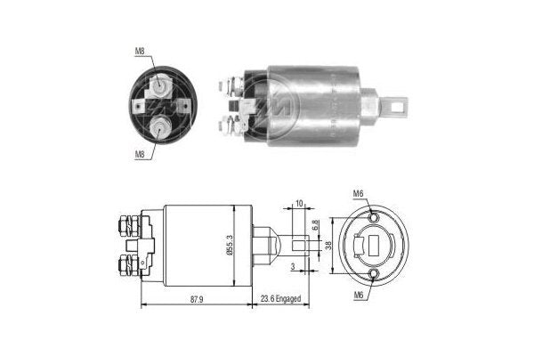 ELETTROMAGNETE MOTORINO AVVIAMENTO MITSUBISHI (24V) - Autoricambi4x4