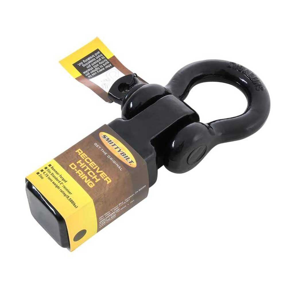 Gancio a D montato su ricevitore in acciaio nero Smittybilt - Autoricambi4x4