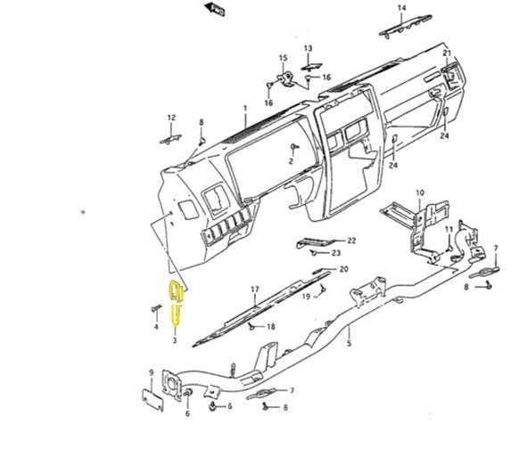 GANCIO PARABREZZA SUZUKI SJ410/ SJ413/ SAMURAI/ SANTANA - Autoricambi4x4