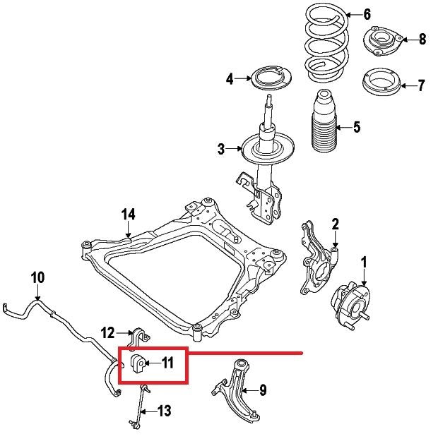 GOMMINA/ BOCCOLA BARRA STABILIZZATRICE LATERALE NISSAN QASHQAI - Autoricambi4x4