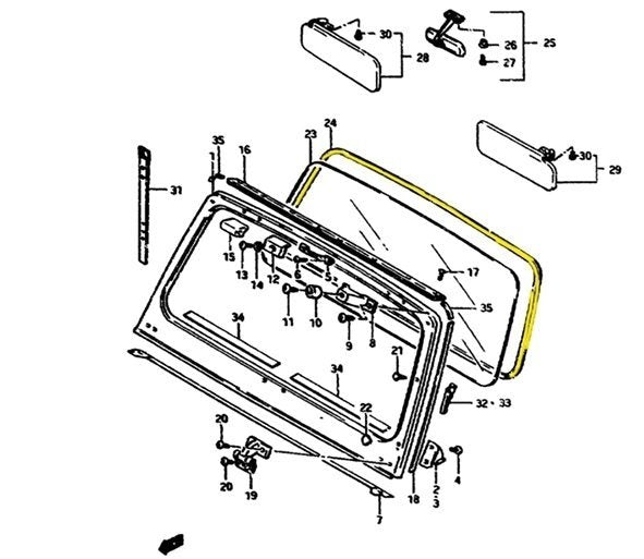 GUARNIZIONE PARABREZZA/ VETRO ANTERIORE SUZUKI SJ410/ SJ413/ SAMURAI/ SANTANA - Autoricambi4x4