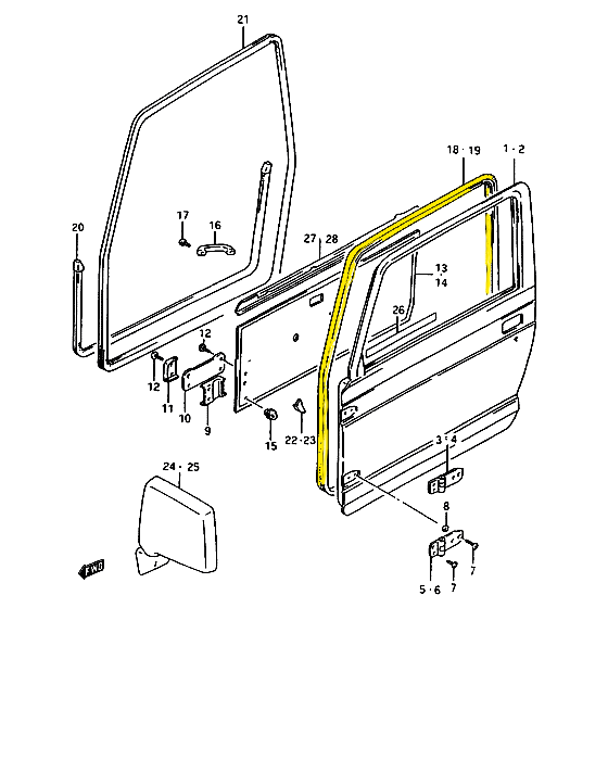 GUARNIZIONE PORTA SUZUKI SJ410/ SJ413/ SAMURAI/ SANTANA - Autoricambi4x4