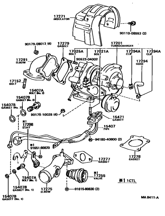 GUARNIZIONE USCITA TURBINA TOYOTA LAND CRUISER LJ70 (ORIGINALE) - Autoricambi4x4
