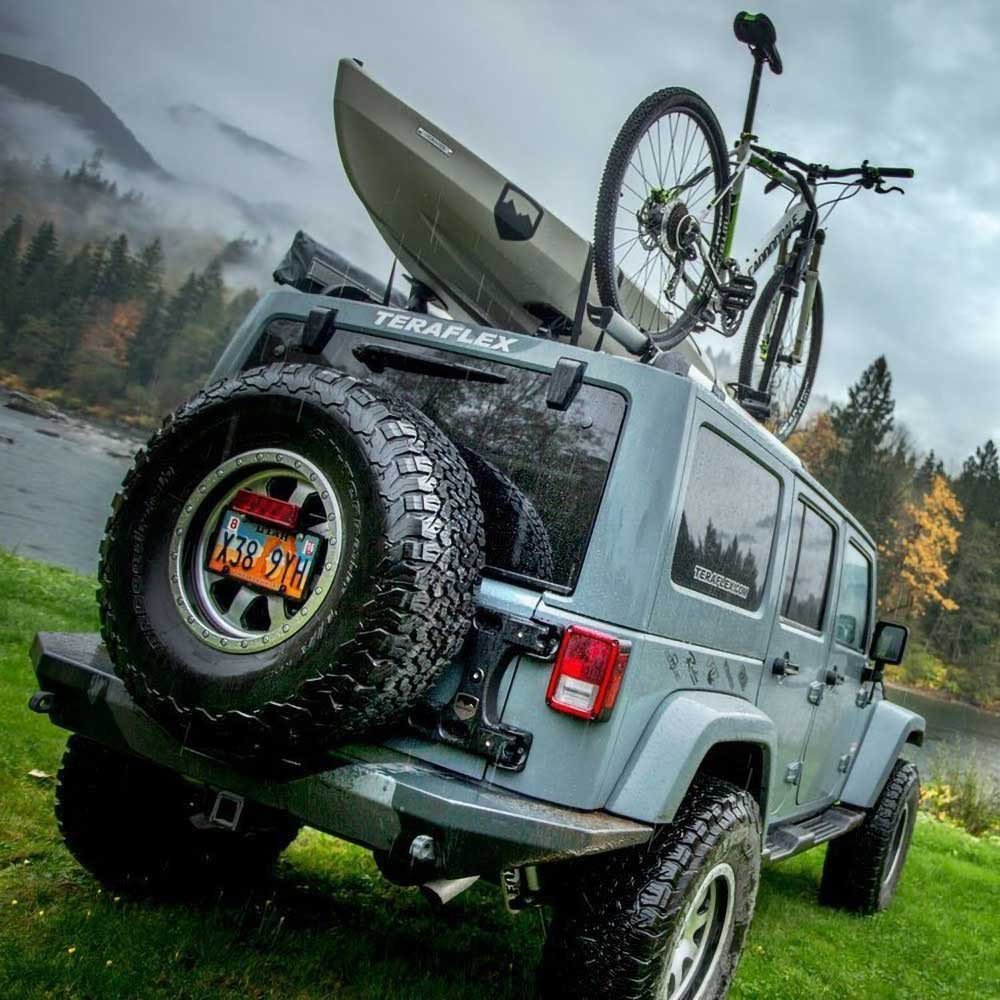 HD hinged spare tyre carrier kit TeraFlex Alpha - Autoricambi4x4