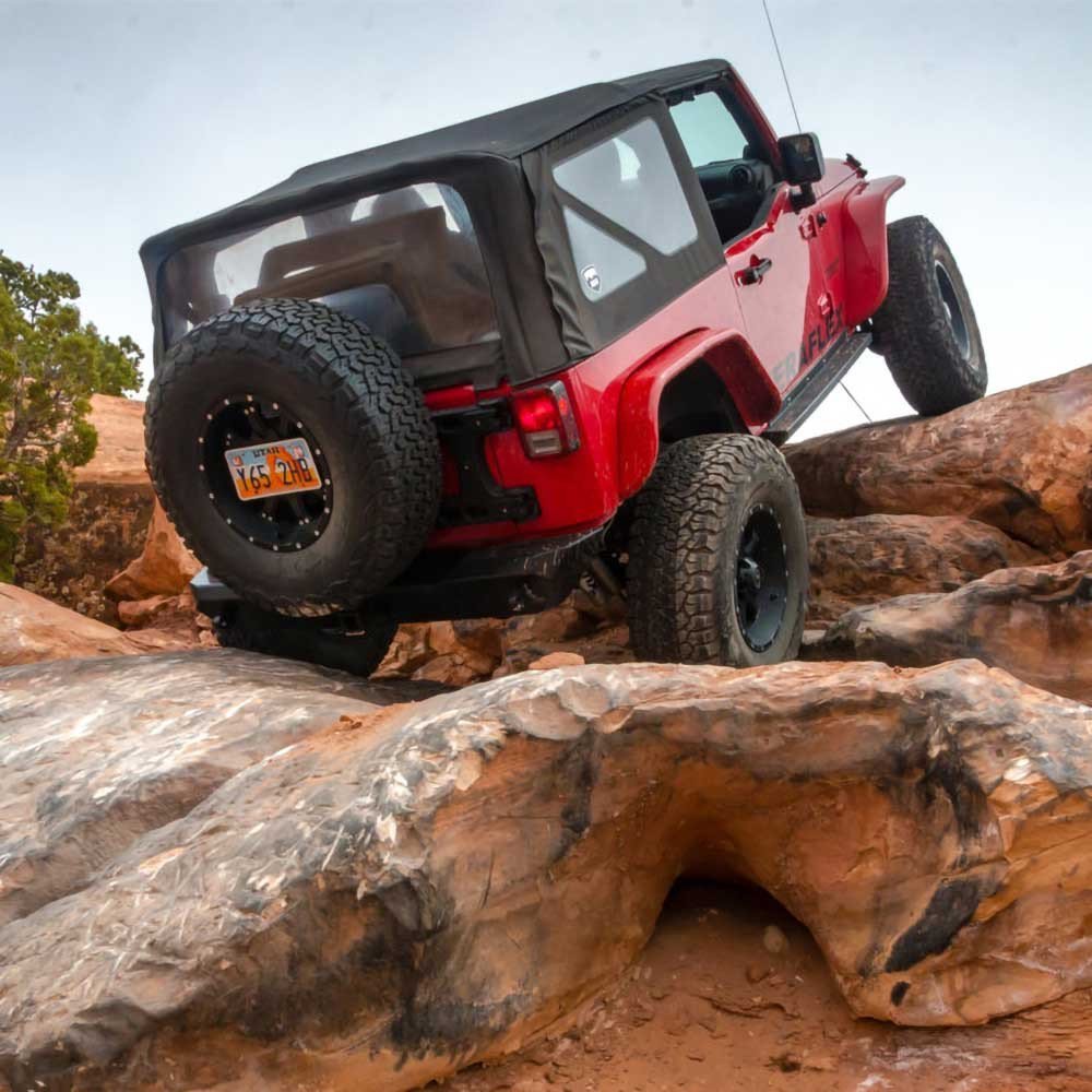 HD hinged spare tyre carrier kit TeraFlex Alpha - Autoricambi4x4