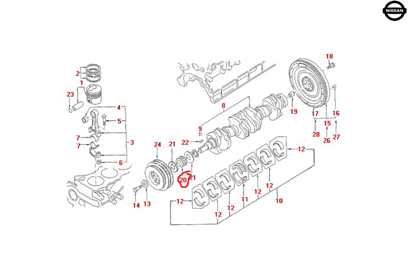 INGRANAGGIO ALBERO MOTORE NISSAN PATROL GR Y60/ PATROL TR (ORIGINALE) - Autoricambi4x4
