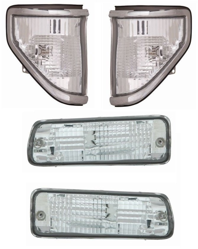 KIT 4 FANALI/ FRECCE ANTERIORI CRYSTAL TOYOTA LAND CRUISER LJ70/ KZJ70 - Autoricambi4x4